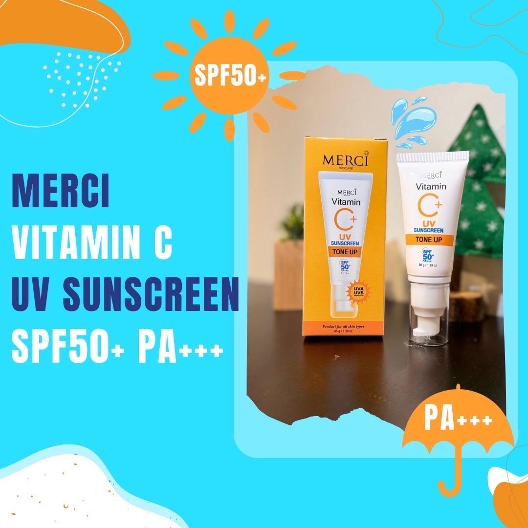 ภาพหน้าปก ☀️แดดซัมเมอร์สู้ด้วย Merci Vitamin C UV Sunscreen SPF50+ PA+++ แค่ตัวเดียวก็เอาอยู่🌤️ ที่:0