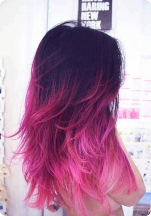 รูปภาพ:http://i2.wp.com/therighthairstyles.com/wp-content/uploads/2014/03/Stylish-Stars-Hairstyles-Black-Ombre-Hair-Color-Hair-Trend-for-Summer-2013-black-to-pink1.jpg?w=500
