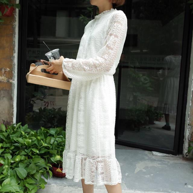 ภาพประกอบบทความ แฟชั่นเดรสลูกไม้สีขาว สวยหวานน่ารัก สไตล์สาวหวาน