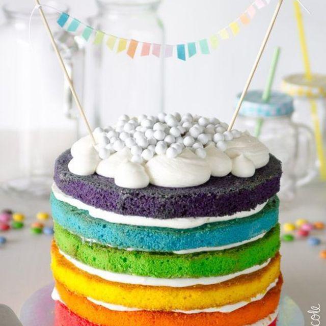 ภาพประกอบบทความ #ให้มันเป็นเรนโบว์! ไอเดียแต่ง "Rainbow Cake" เค้กสายรุ้งแสนสดใส ให้คนสำคัญในวันพิเศษ