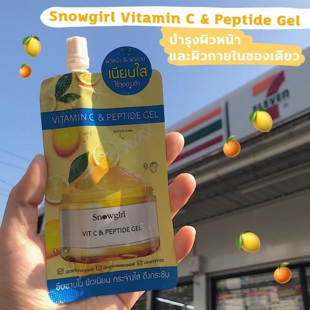 ภาพประกอบบทความ รีวิว Snowgirl Vitamin C & Peptide Gel บำรุงผิวหน้าและผิวกายในซองเดียว