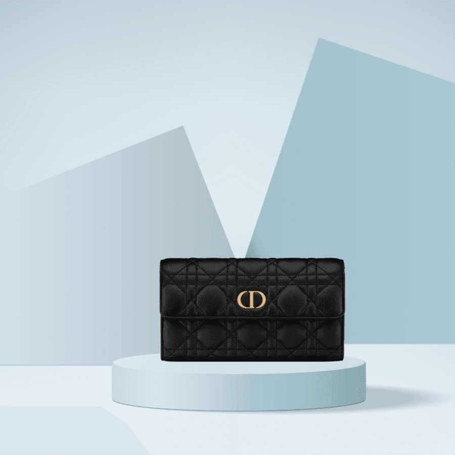 รูปภาพ:กระเป๋าสตางค์ใบยาว Dior รุ่น Dior Caro Long Flap Wallet