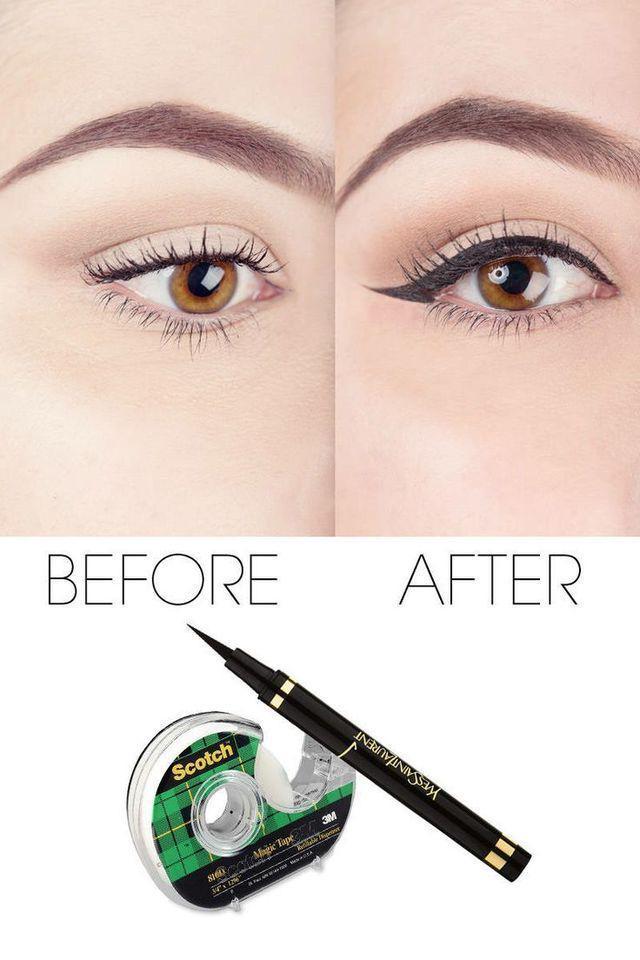 รูปภาพ:http://www.heartoverheels.com/wp-content/uploads/2014/09/How-to-Use-Scotch-Tape-to-Perfect-Your-Liquid-Eyeliner.jpg