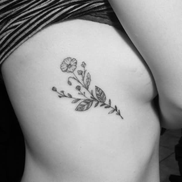 รูปภาพ:https://www.askideas.com/media/46/Grey-Ink-Small-Flowers-Tattoo-Design-For-Side-Rib.jpg