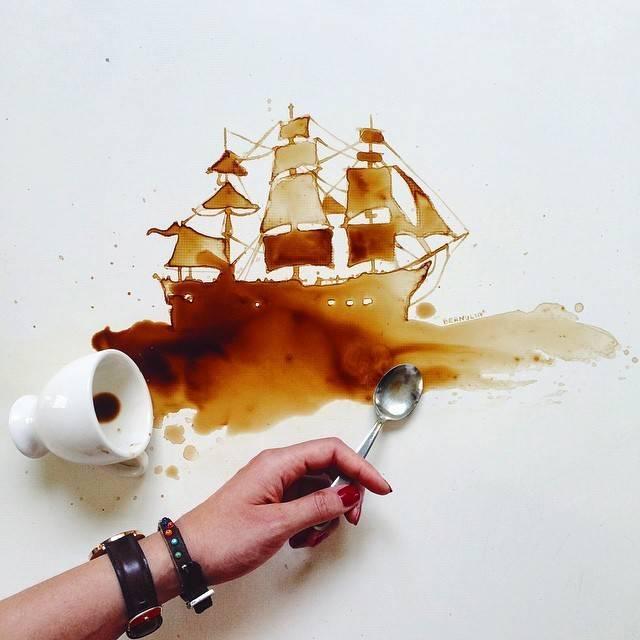 ตัวอย่าง ภาพหน้าปก:เปลี่ยนคราบสกปรกของกาแฟ ให้กลายเป็นงานศิลปะ!!!