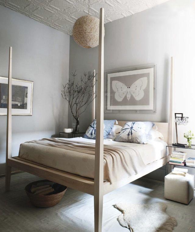 รูปภาพ:http://hashook.com/wp-content/uploads/2015/01/inspiration-interior-enchanting-teak-wooden-high-poster-bed-with-butterfly-artwork-pictures-hang-on-grey-wall-rustic-bedroom-color-schemes-25-outstanding-rustic-bedroom-vintage-style-and-decoration-p.jpg