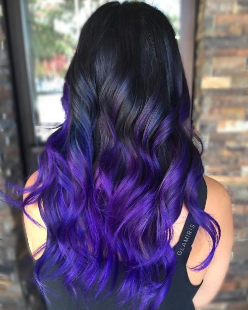 รูปภาพ:http://i2.wp.com/therighthairstyles.com/wp-content/uploads/2016/09/7-black-to-purple-ombre-hair.jpg?resize=500%2C625