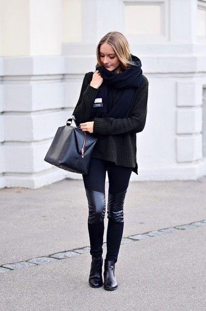 รูปภาพ:http://picture-cdn.wheretoget.it/wu35np-l-610x610-annna-blogger-scarf-fall+outfits-knitted+sweater-black-pants-bag-leather+pants.jpg