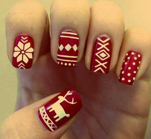 รูปภาพ:http://www.prettydesigns.com/wp-content/uploads/2016/11/Christmas-Theme-Nails.jpg