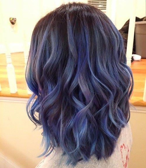 รูปภาพ:http://i1.wp.com/therighthairstyles.com/wp-content/uploads/2016/01/9-black-hair-with-ash-blue-balayage.jpg?w=500