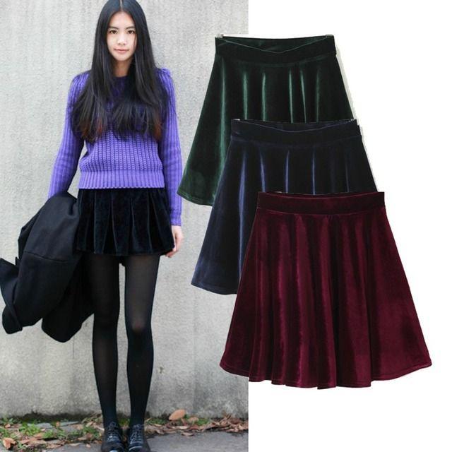 รูปภาพ:https://ae01.alicdn.com/kf/HTB1SJUiKpXXXXcJXFXXq6xXFXXXe/2014-Fall-Fashion-for-Women-font-b-Velvet-b-font-font-b-Skirt-b-font-Female.jpg