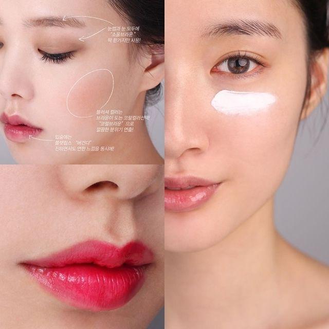 ภาพประกอบบทความ คลิปสอนแต่งหน้า สไตล์สาวเอเชีย สวยน่ารักคิ้วท์แรง จาก IG : korean.makeup.tutorial