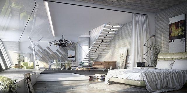 รูปภาพ:http://www.dwellingdecor.com/wp-content/uploads/2016/05/Large-white-drapes-lend-a-soft-visual-touch-to-the-industrial-bedroom.jpg
