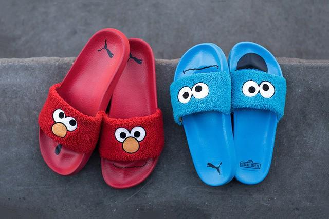 รูปภาพ:https://i1.wp.com/bae.hypebeast.com/files/2017/03/sesame-street-puma-slide-cookie-monster-elmo-1.jpg?quality=95&w=1024