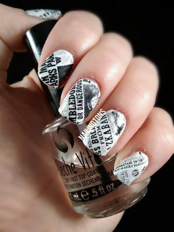 รูปภาพ:http://hative.com/wp-content/uploads/2014/10/newspaper-nail-art-ideas/1-harry-potter-newspaper-nails.jpg