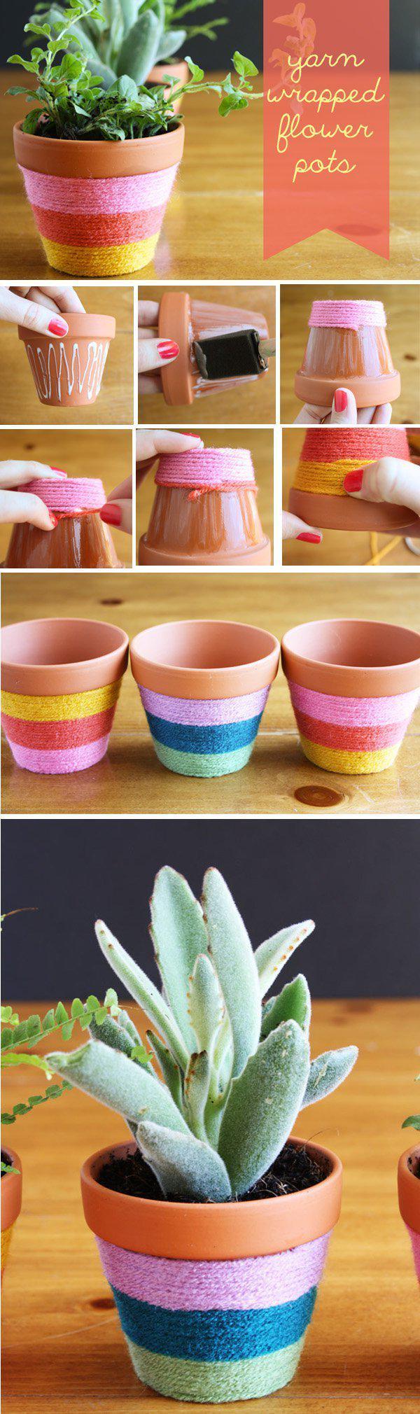 รูปภาพ:http://www.cuded.com/wp-content/uploads/2017/04/Yarn-Wrapped-Flower-Pots.jpg