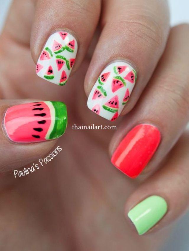 รูปภาพ:http://www.thainailart.com/wp-content/uploads/2016/10/WaterMelon-Nails12.jpg