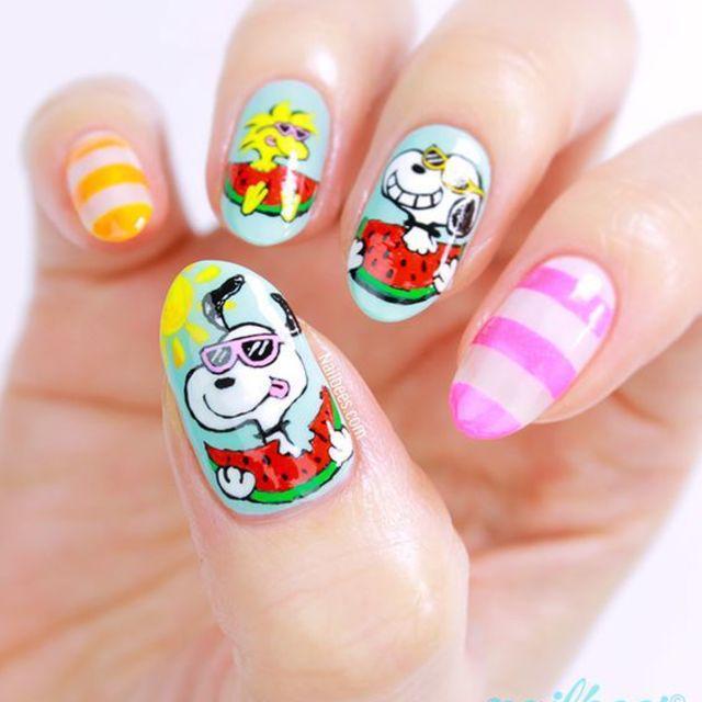 ตัวอย่าง ภาพหน้าปก:น่ารักจัดเต็ม! Snoopy nails art ลายเพ้นท์เล็บขวัญใจ สาวสายการ์ตูน