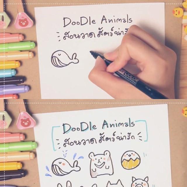 ตัวอย่าง ภาพหน้าปก:Doodle Animals มาวาดสัตว์โลกน่ารักกันเถอะ!