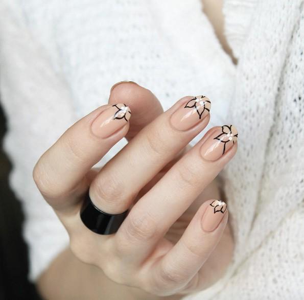 รูปภาพ:http://styleskinner.com/wp-content/uploads/2017/05/37-nude-nails-with-flower-tips.jpg