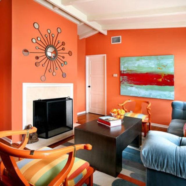ภาพประกอบบทความ 20 ไอเดียห้องนั่งเล่นโทนสีส้ม (Living Room with Orange Tone)