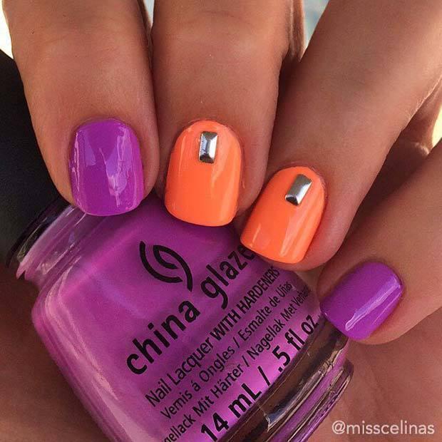 รูปภาพ:https://stayglam.com/wp-content/uploads/2018/05/Bold-Orange-and-Purple-Nail-Idea.jpg