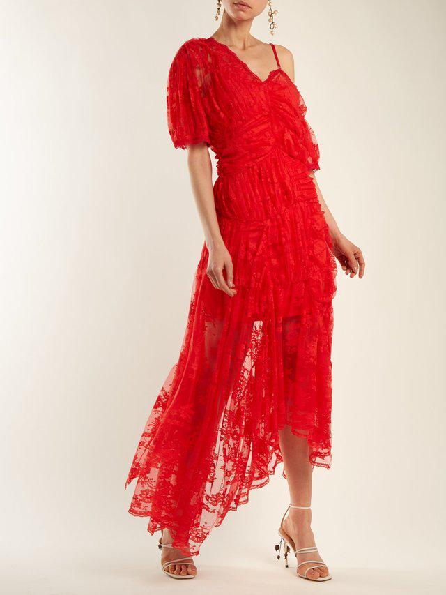 รูปภาพ:https://weselectdresses.com/wp-content/uploads/2018/05/PREEN-BY-THORNTON-BREGAZZI-Tessie-Off-The-Shoulder-Floral-Lace-Bright-Red-Dress-3.jpg