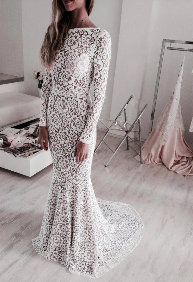 รูปภาพ:https://stayglam.com/wp-content/uploads/2015/01/Sheer-Lace-Long-Sleeve-Sexy-Wedding-Dress.jpg