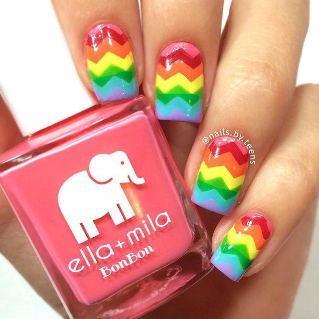 รูปภาพ:https://naildesignsjournal.com/wp-content/uploads/2018/10/rainbow-nails-chevron.jpg