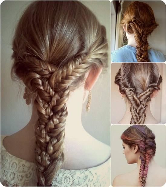 รูปภาพ:http://blog.vpfashion.com/wp-content/uploads/2013/08/three-braided-fishtail-into-ponytail-hairstyle-with-straight-hair-extension-clip-in.jpg