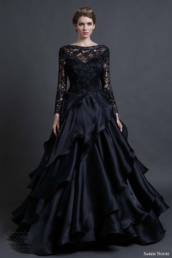 รูปภาพ:http://www.deerpearlflowers.com/wp-content/uploads/2015/05/sareh-nouri-spring-2016-bridal-mona-lisa-black-wedding-dress-ball-gown-long-sleeves.jpg