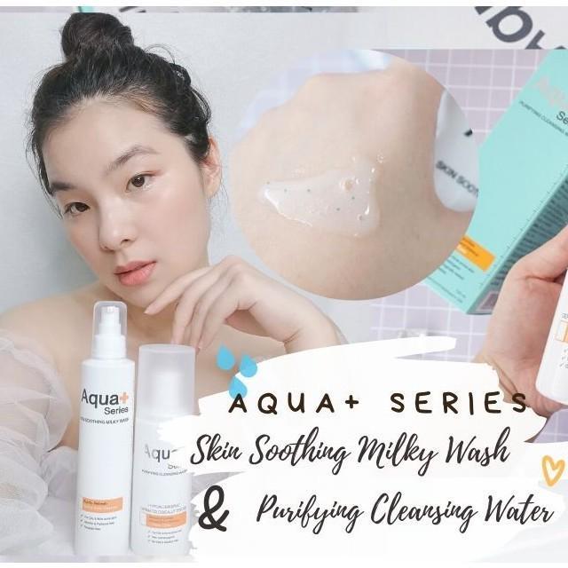 ภาพประกอบบทความ รีวิว : โฟมน้ำนม Aqua+ Series Skin Soothing Milky Wash และ Cleansing Water  ล้างหน้าใส อ่อนโยนต่อผิว