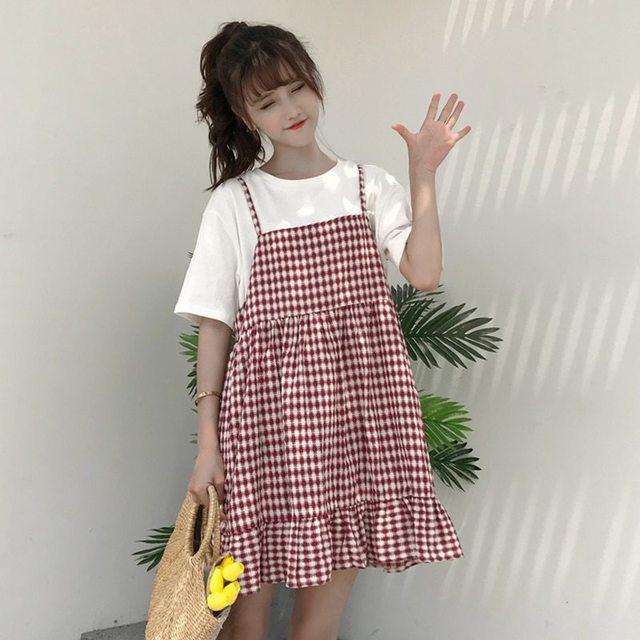 รูปภาพ:https://ae01.alicdn.com/kf/HTB1O6OqSFXXXXaZXFXXq6xXFXXXx/Korean-women-s-summer-sweet-little-fresh-loose-dress-doll-dress-student-Plaid-A-word-dress.jpg
