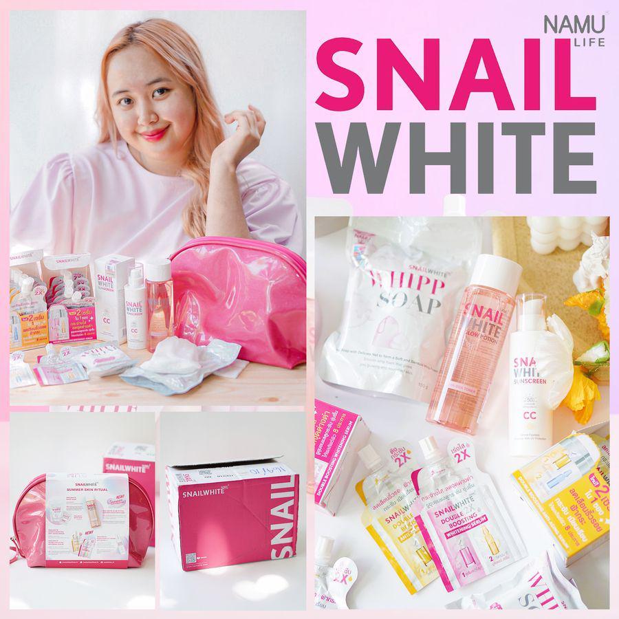 ภาพประกอบบทความ  เซตเดียวเอาอยู่ ผิวสวยครบทุกขั้นตอน ' SNAILWHITE GLOWING SKIN RITUAL SET ' แกะดูพร้อมกัน มีอะไรน่าใช้บ้างนะ!