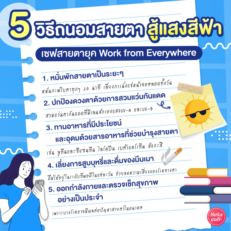 ภาพประกอบบทความ #SisGuru 🧐 5 วิธีถนอมสายตาจากแสงสีฟ้า เซฟสายตาในยุค Work from Everywhere