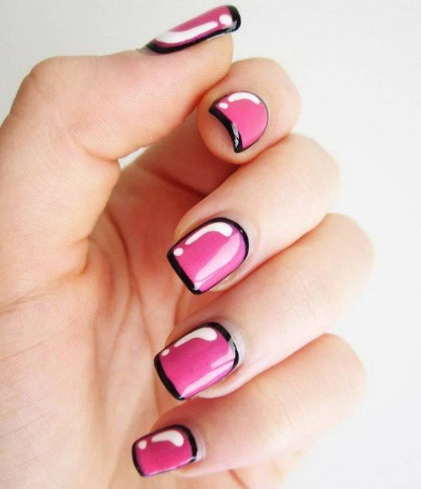 รูปภาพ:http://ideastand.com/wp-content/uploads/2016/01/pink-and-black-nail-art-designs/7-pink-and-black-nail-art-designs.jpg