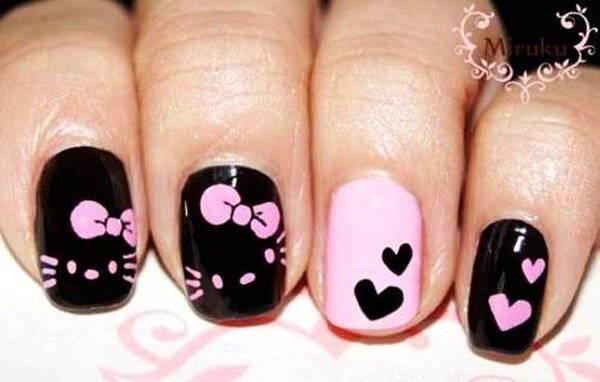 รูปภาพ:http://ideastand.com/wp-content/uploads/2016/01/pink-and-black-nail-art-designs/26-pink-and-black-nail-art-designs.jpg