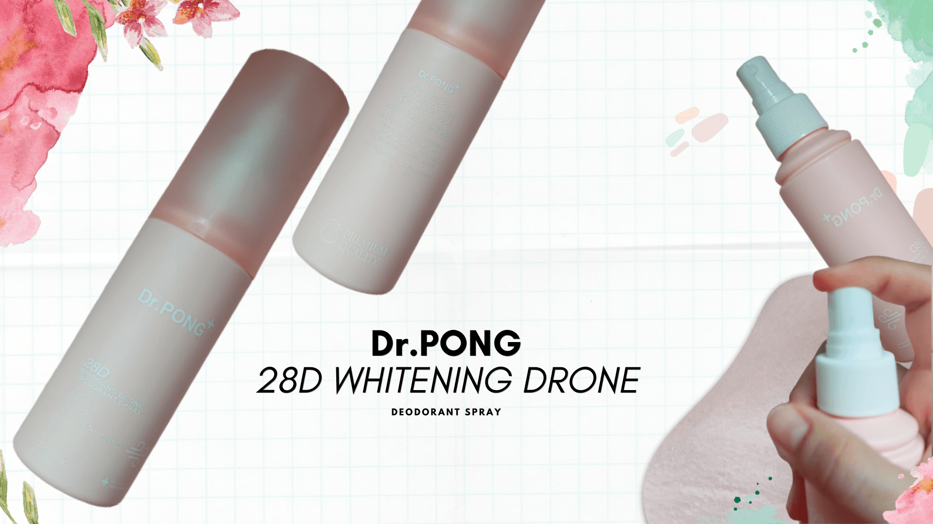 ภาพหน้าปก สเปรย์ระงับกลิ่นกายขวดชมพูจาก Dr.PONG 28D WHITENING DRONE deodorant spray (: ที่:0