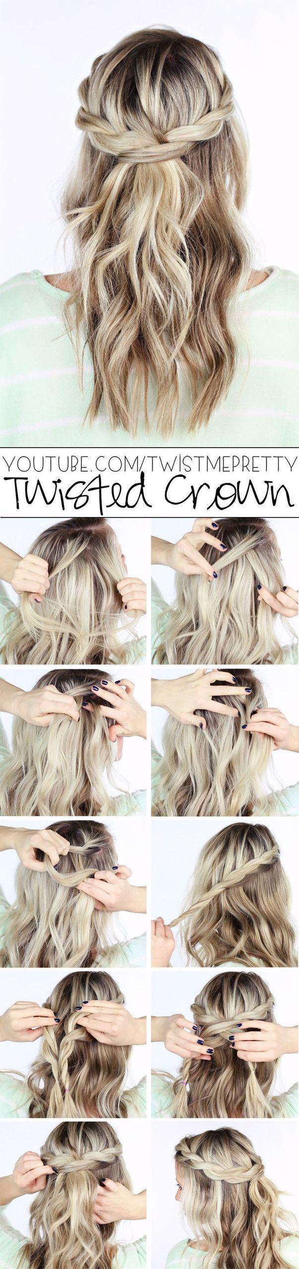 รูปภาพ:http://www.deerpearlflowers.com/wp-content/uploads/2015/03/DIY-Wedding-Hairstyle-Twisted-crown-braid-half-up-half-down-hairstyle.jpg