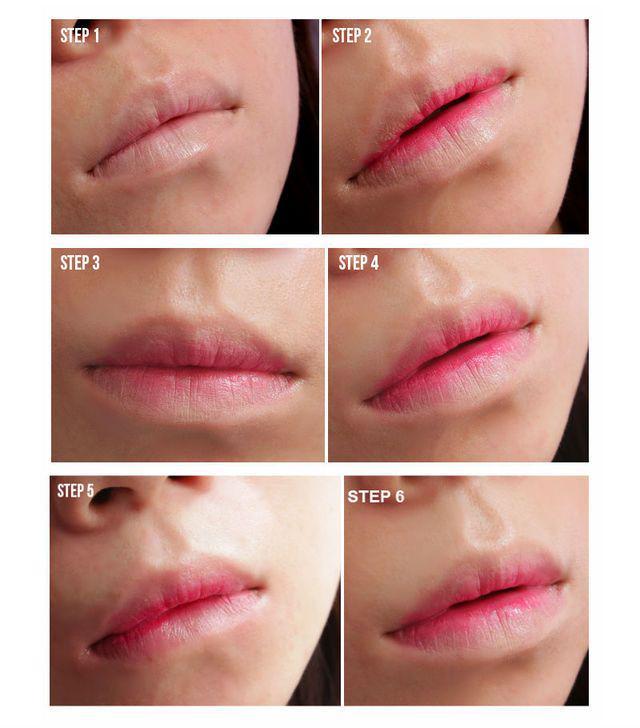 รูปภาพ:http://herbeauty.co/wp-content/uploads/2014/07/Simple-Tutorial-on-How-to-Get-Gradient-Lips-2.jpg