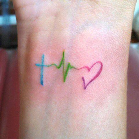 รูปภาพ:http://i.styleoholic.com/2017/07/Blue-green-and-red-heartbeat-tattoo-idea.jpg