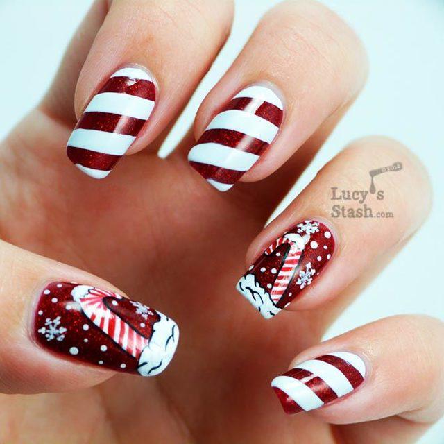 รูปภาพ:https://naildesignsjournal.com/wp-content/uploads/2017/08/lovely-nails-artsy-designs-metallic-red-white-swirled-candy-christmas.jpg