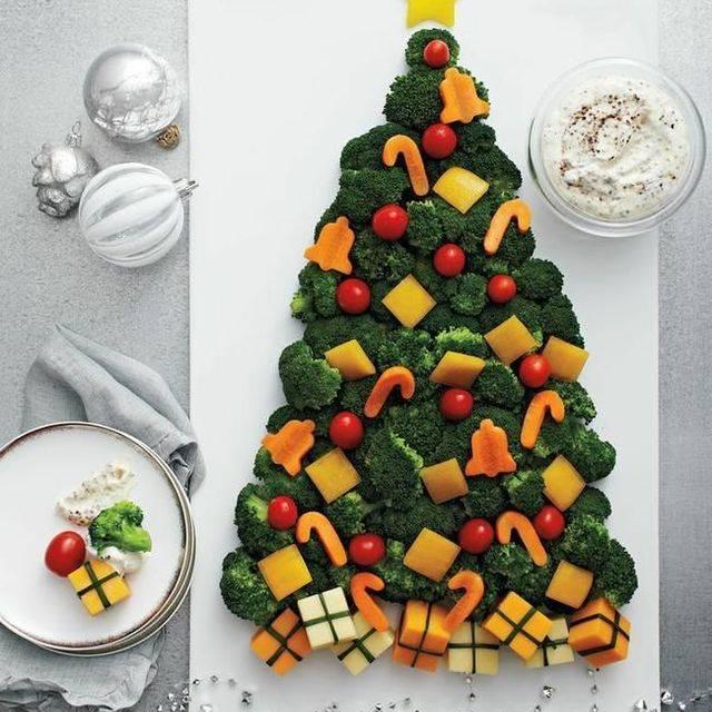 ภาพประกอบบทความ DIY ต้นคริสต์มาสกินได้ จากผักและผลไม้