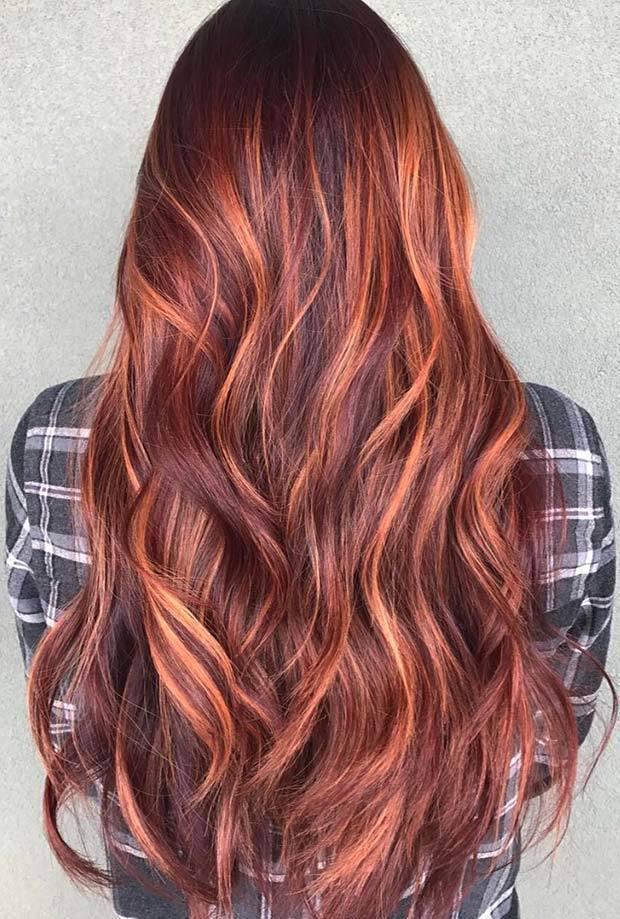 รูปภาพ:https://stayglam.com/wp-content/uploads/2018/07/Red-Hair-with-Copper-Highlights.jpg