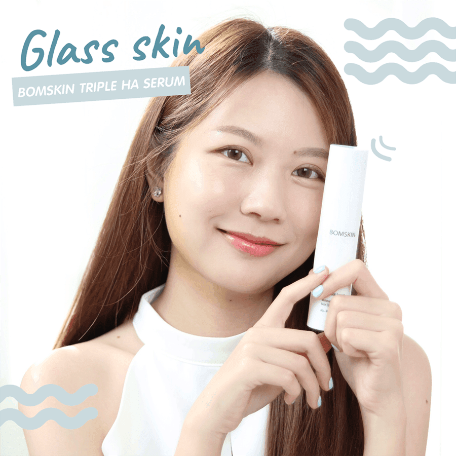 ภาพประกอบบทความ สร้าง Glass Skin ผิวฉ่ำน้ำแบบสาวเกาหลี ด้วย “ BOMSKIN Triple HA Serum ”