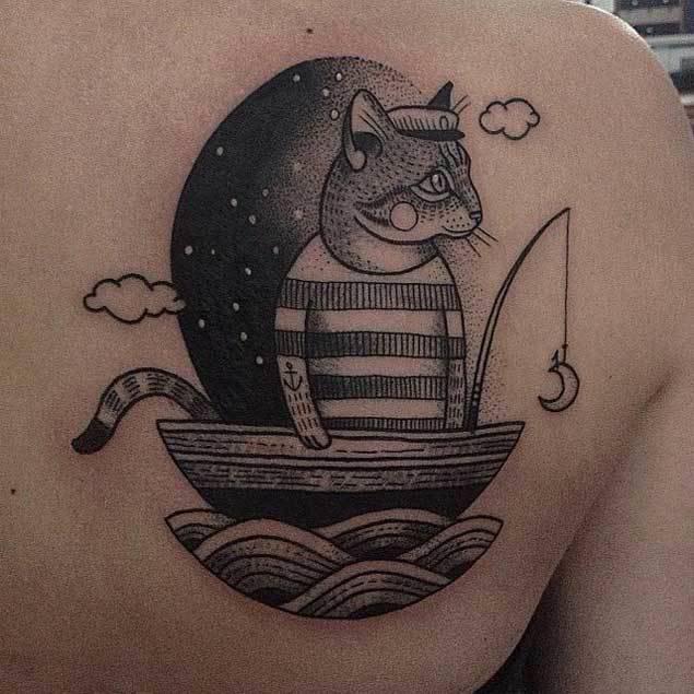 รูปภาพ:http://tattooblend.com/wp-content/uploads/2015/12/dotwork-cat-tattoo.jpg