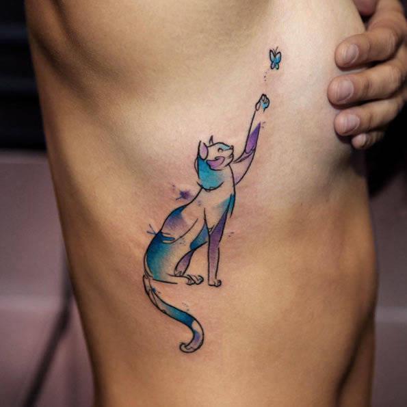 รูปภาพ:http://tattooblend.com/wp-content/uploads/2015/12/watercolor-cat-tattoo-1.jpg