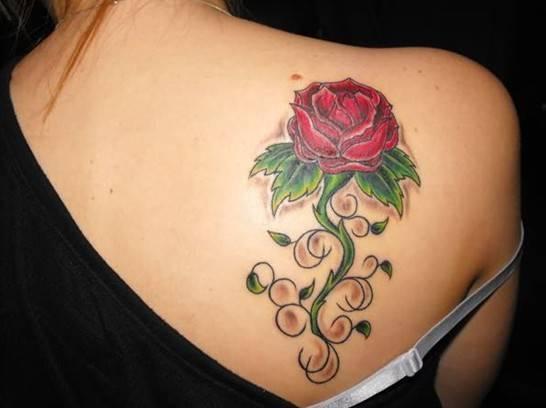 รูปภาพ:http://www.prettydesigns.com/wp-content/uploads/2013/12/Rose-tattoo-on-back-shoulder.jpg