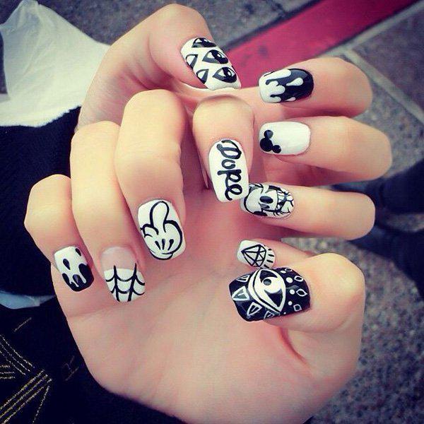 รูปภาพ:http://www.cuded.com/wp-content/uploads/2014/12/48-black-and-white-nail-art.jpg