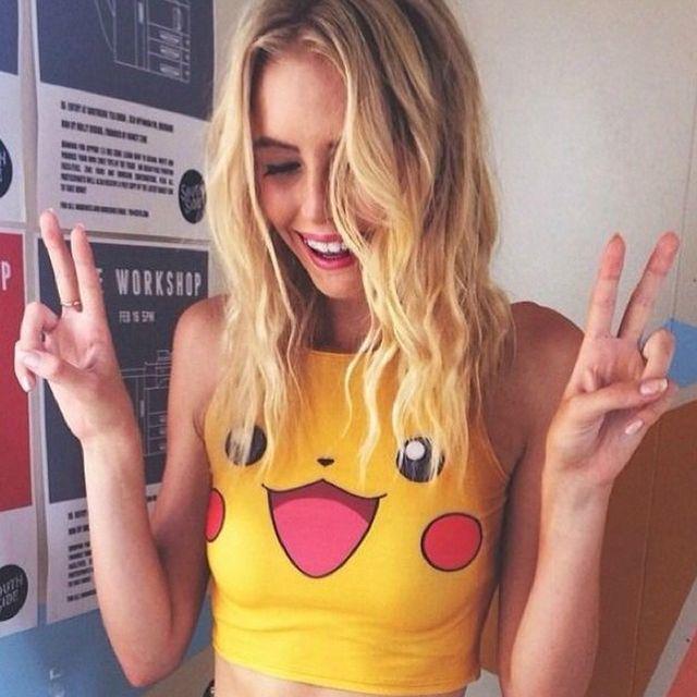 รูปภาพ:http://g02.a.alicdn.com/kf/HTB1JV15LVXXXXcJXFXXq6xXFXXX8/Cartoon-Pikachu-Fashion-Crop-Top-Summer-2016-Pokemon-Women-T-shirt-Harajuku-Casual-Sleeveless-Tee.jpg